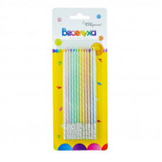 Свечи тортово-коктейльные Макаронс (Ассорти)  / 12 шт., 15 см /