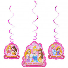 Набор подвесок со спиралями "С Днем Рождения" Принцессы, 3 шт., 16,6 х 83,7 см