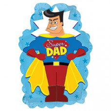 Шар (9''/23 см) Мини-фигура, Супер Папочка, Синий