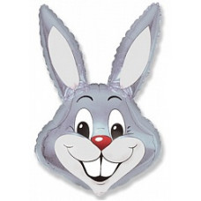 Шар (40''/102 см) Фигура, Заяц, Серебро