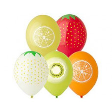 Шар с рисунком + Шелкография 14" Фрукты