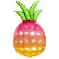 Шар (32''/81 см) Фигура, Ананас, Золотисто-розовый, Голография, 1 шт.