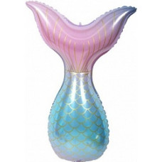 Шар (34''/86 см) Фигура, Хвост Русалочки, Нежная радуга, Градиент, 1 шт.