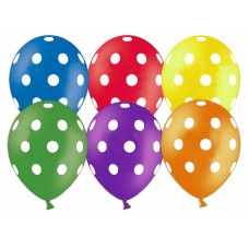 Шар ВП (12''/30 см) Точки №2, Ассорти, пастель, 5 ст, 50 шт.