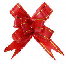 Бант Бабочка с золотой полосой Красный (4''/10 см), 20 шт.