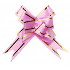 Бант Бабочка с золотой полосой Розовый (4''/10 см), 20 шт.