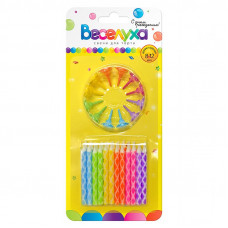 Свечи тортовые классические Ромбик Ассорти с держателями 24 шт., 6 см