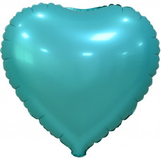 Шар (18''/46 см) Сердце, Бирюзовый, Сатин Falali