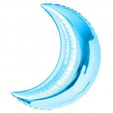 Шар (28''/71 см) Фигура, Полумесяц, Голубой, 1 шт.