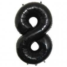 Шар (40''/102 см) Цифра, 8, Черная, Китай.