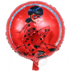 Шар (18''/46 см) Круг, Леди Бак, на красном.