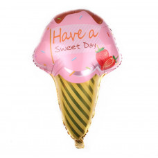Шар (50/65 см) Фигура, Рожок мороженное с клубникой.