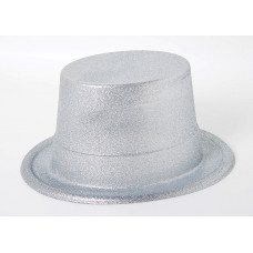 Шляпа, Блестящая, серебряная, цилиндр