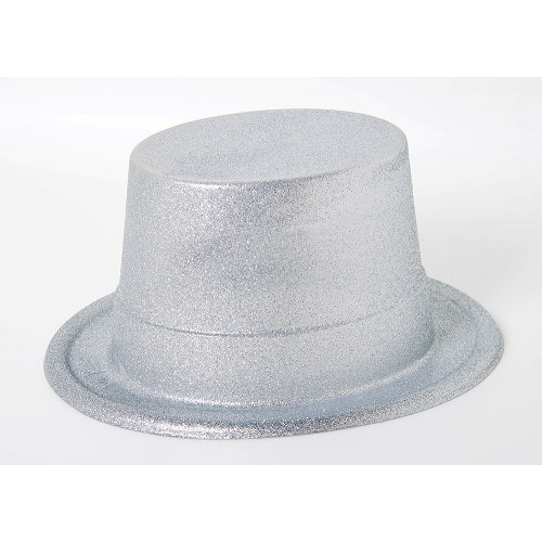 Шляпа, Блестящая, серебряная, цилиндр