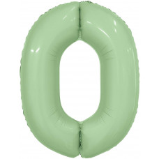 Шар (40''/102 см) Цифра, 0 Slim, Олива, 1 шт. в уп.