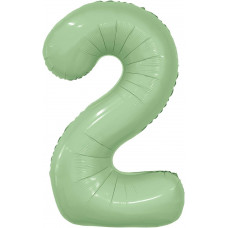 Шар (40''/102 см) Цифра, 2 Slim, Олива, 1 шт. в уп.