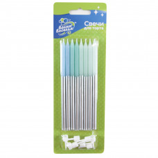 Свечи Розовый микс, Металлик, 0,6*12 см, 8 шт. с держат.