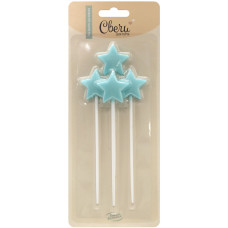 Свечи Сердца, на шпажках, Красные, 0,6*3 + 11 см, 4 шт. с держат.