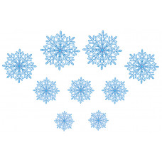 Снежинка бел/голуб 9шт
