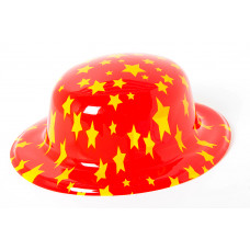 Шляпа, Звездочки, красная, круглая