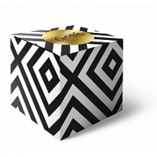 Коробка складная, Счастья (ромбы), Черный/Белый, Металлик, 11*11*10 см, 1 шт.