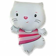 Шар (30''/76 см) Фигура, Котенок, Белый