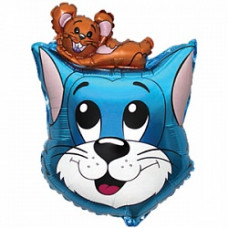 Шар (27''/69 см) Фигура, Кот, Синий