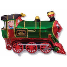 Шар (32''/81 см) Фигура, Паровозик, Зеленый