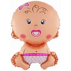 Шар (28''/71 см) Фигура, Малышка девочка, Розовый