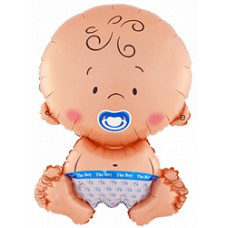 Шар (28''/71 см) Фигура, Малыш мальчик, Голубой