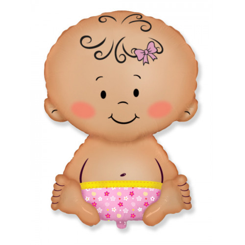 Шар (26''/66 см) Фигура, Малышка девочка, Розовый, FlexMet