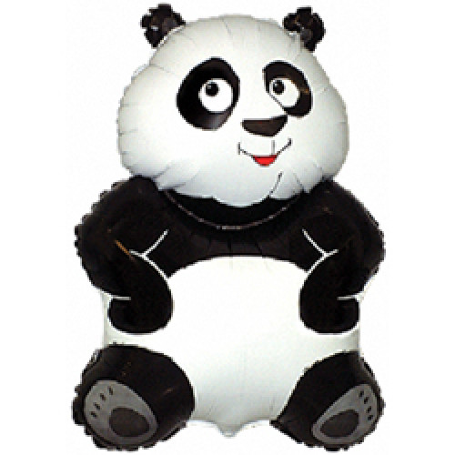 Шар (14''/36 см) Мини-фигура, Большая панда, Белый
