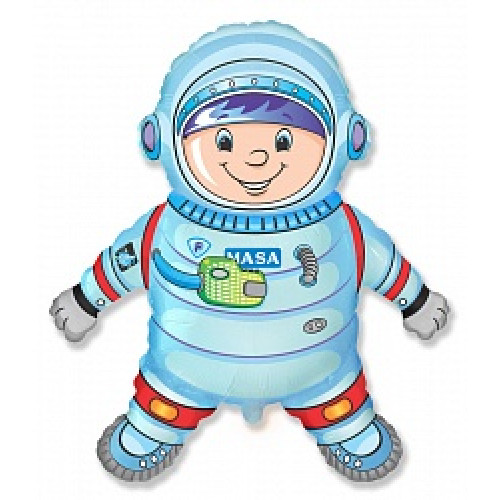 Шар (14''/36 см) Мини-фигура, Космонавт, Голубой