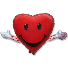 Шар (14"/36 см) Мини-фигура, Любовь и объятия, Красный