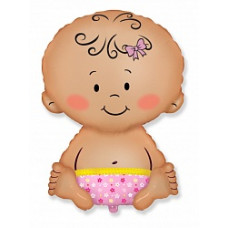 Шар (14"/36 см) Мини-фигура, Малышка девочка, Розовый