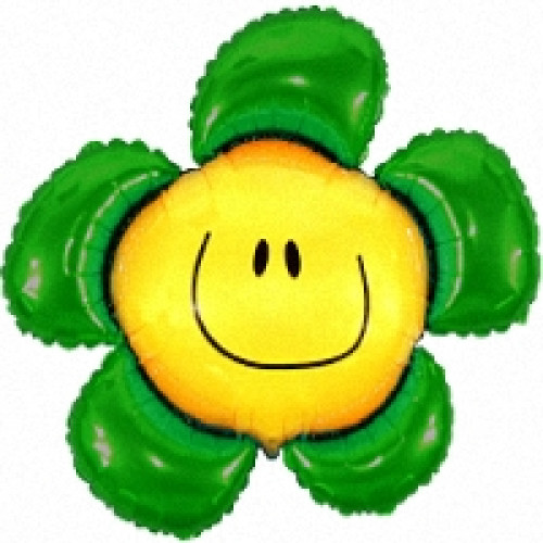 Шар (14"/36 см) Мини-фигура, Солнечная улыбка, Зеленый