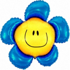 Шар (14"/36 см) Мини-фигура, Солнечная улыбка, Синий