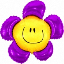 Шар (14"/36 см) Мини-фигура, Солнечная улыбка, Фиолетовый