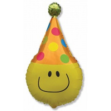 Шар (14''/36 см) Мини-фигура, Забавный клоун, Желтый