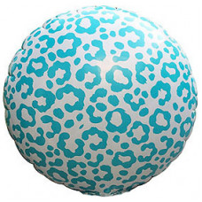 Шар (18''/46 см) Круг, Окрас леопарда, Голубой