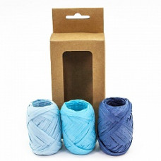 Лента (0,5 см*10 м) Рафия, Голубой микс