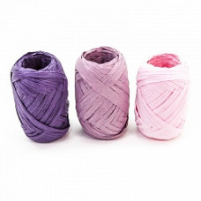 Лента (0,5 см*10 м) Рафия, Сиреневый микс.