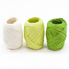 Лента (0,5 см*10 м) Рафия, Зеленый микс