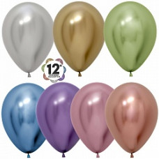 Шар (5''/13 см) Reflex, Зеркальный блеск, Ассорти, хром, 50 шт.