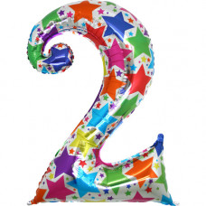 Шар (40''/102 см) Цифра, 2 Дизайнерская, 1 шт.