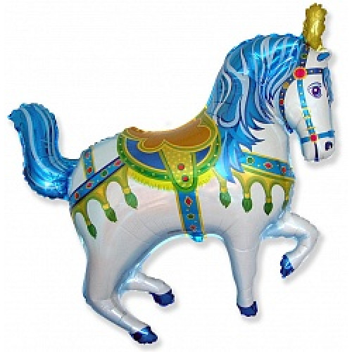 Шар (39''/99 см) Фигура, Лошадь ярмарочная, Синий