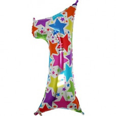 Шар (40''/102 см) Цифра, 1 Дизайнерская, 1 шт.