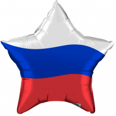 Шар (18''/46 см) Звезда, Триколор, 1 шт