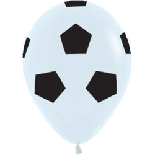 Шар (12''/30 см) Футбольный мяч, Белый, пастель, 5 ст, 100 шт.