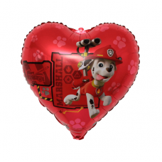 Шар (18''/46 см) Сердце, Патруль, Чейз летает, красное